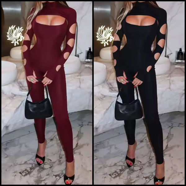 Women Fashion Cut Out Two Piece Jumpsuit Set