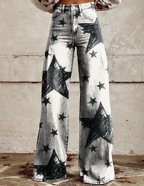 Women Printed Fashion Wide Leg Pants