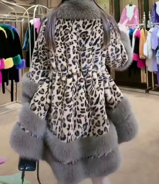 Women Fashion Color Faux Fur Asymmetrical Jacket