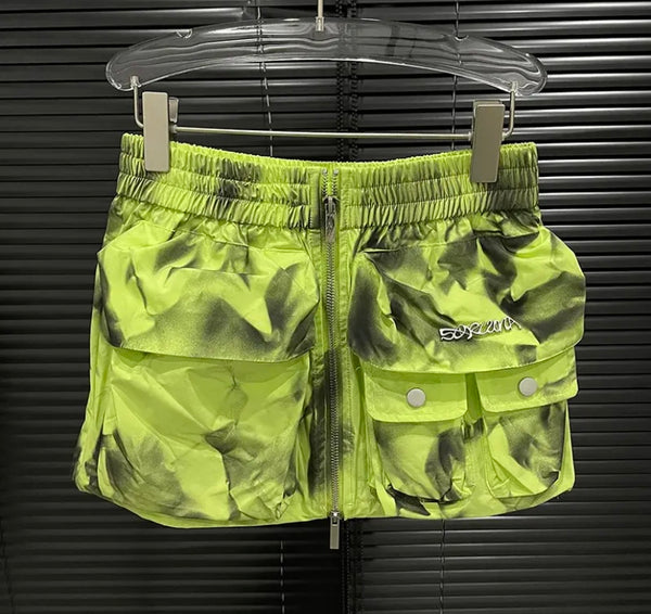 Women Fashion Zip Up Two Piece Jacket Skirt Set