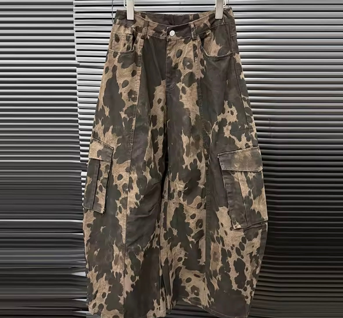 Women Fashion Color Patchwork Animal Print Wide Leg Pants