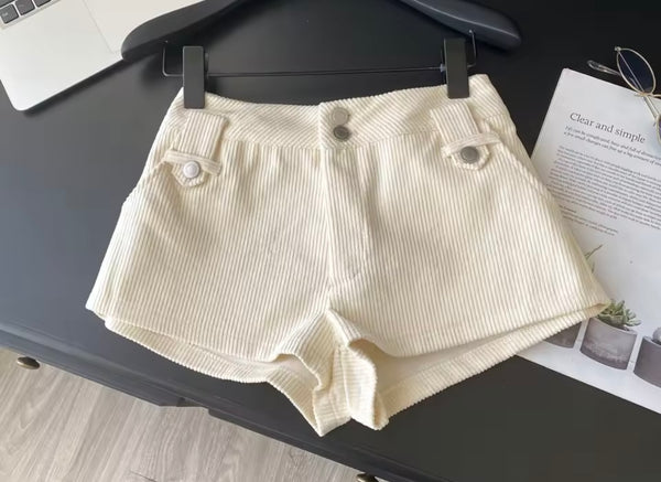 Women Fashion Corduroy Mini Shorts