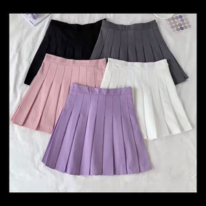Women Sexy Fashion Color Pleated Skirt
