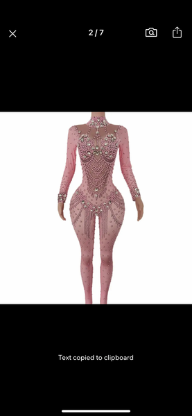 Women Sexy Beaded Crystal Full Sleeve Jumpsuit