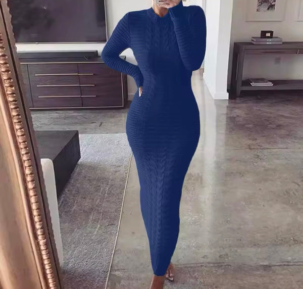 Women Sexy Fashion Full Sleeve Sweater Maxi Dress