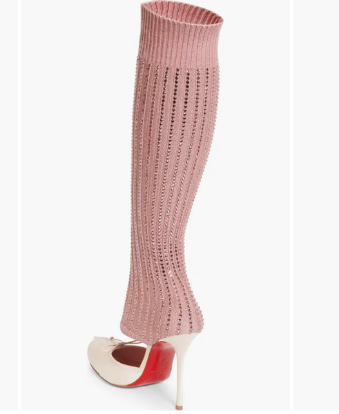 Women Fashion Rhinestone High Heel Knee Length Boots