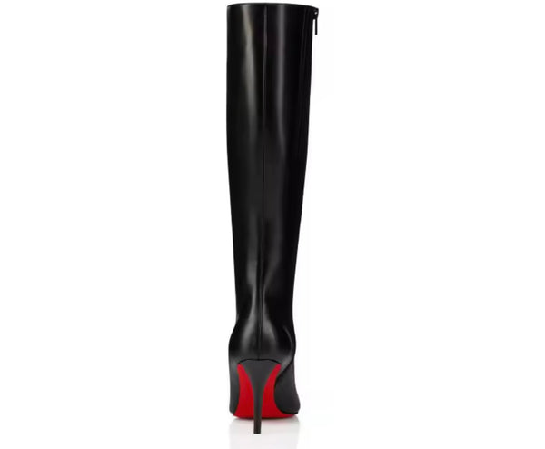 Women Fashion Leopard/Black High Heel Knee Length Boots