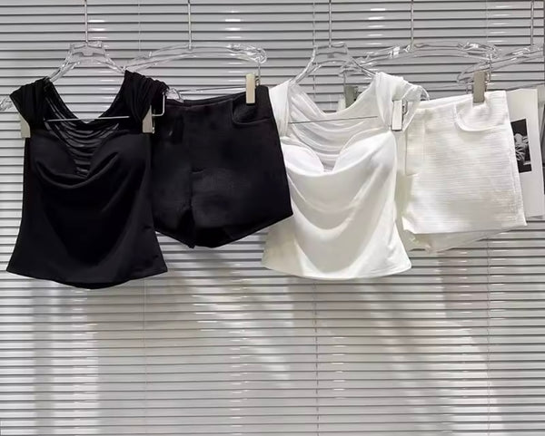 Women Fashion Sleeveless Two Piece Short Set