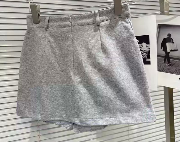 Women Fashion Rhinestone Sweater Two Piece Skirt Set