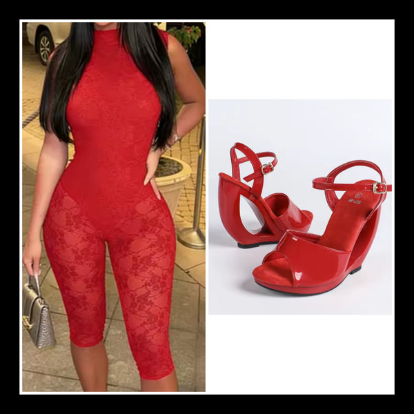 Women Sexy Sleeveless Open Back Lace Romper