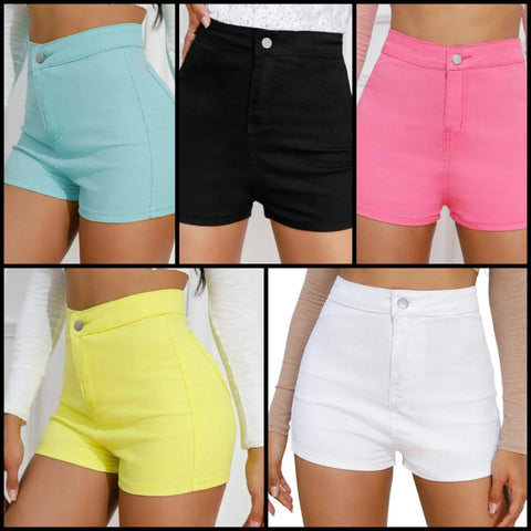 Women Color Fashion High Waist Shorts