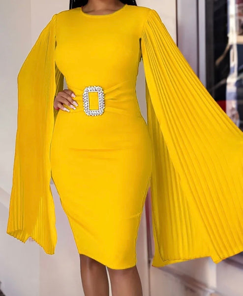 Women Sexy Solid Color Batwing Sleeve Dress