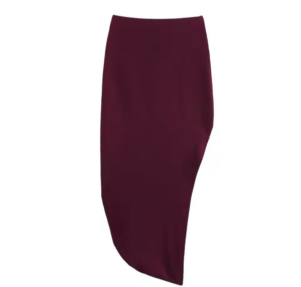 Women Sexy Halter Sleeveless Burgundy Two Piece Skirt Set