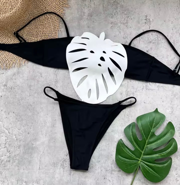 Women Sexy B&W Bikini/Swimsuit Cover Up Set