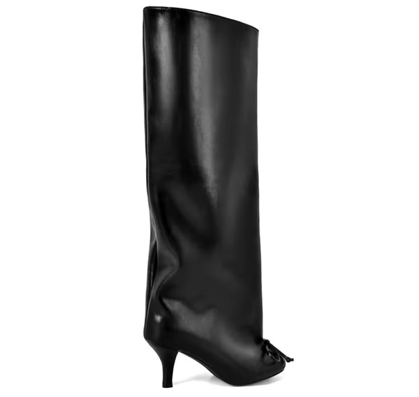 Women Fashion Round Toe Bow Knee High Boots