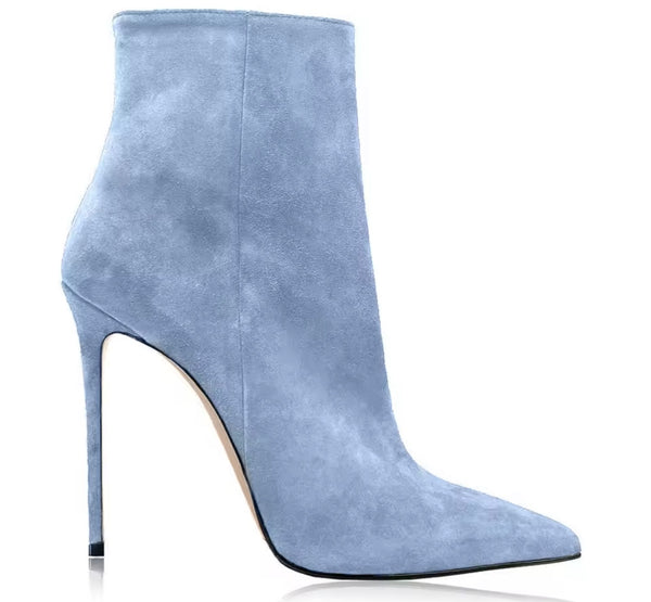 Women Color Fashion Suede High Heel Ankle Boots