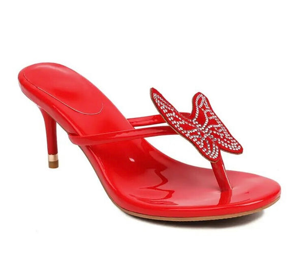 Women Fashion Open Toe Slide On Butterfly Sandals