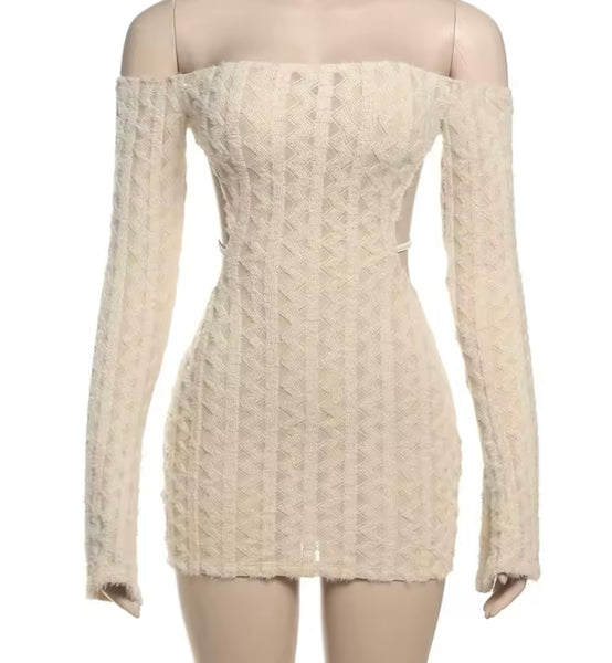 Women Sexy Open Back Full Sleeve Dress
