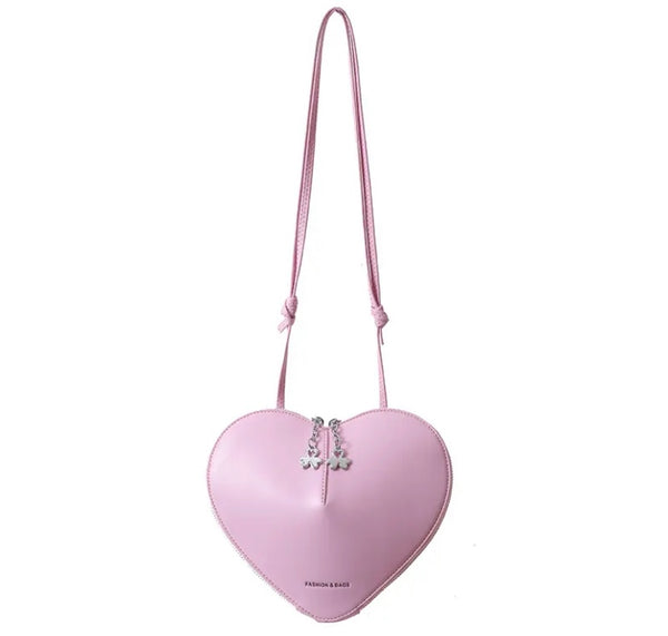 Women Fashion Faux Leather Heart Handbag Purse