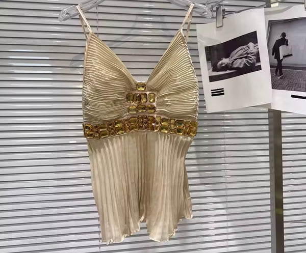 Women Bling Sleeveless Tank Two Piece Sexy Skirt Set