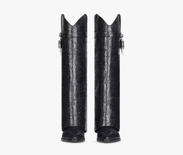 Women Pointed Toe Fashion Lock Boots
