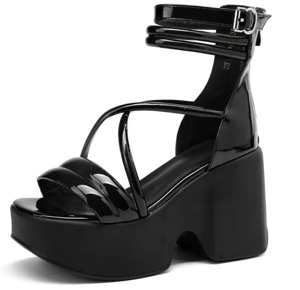 Women Color Platform Fashion Ankle Strap Sandals