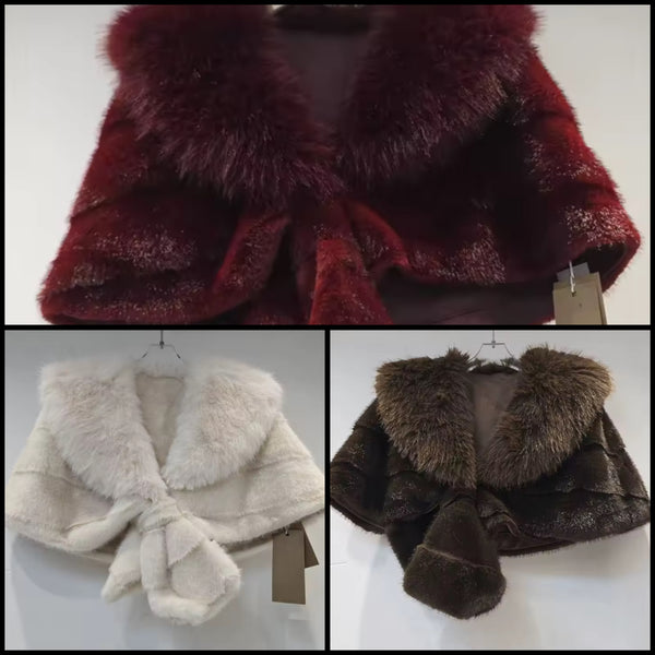 Women Fashion Faux Fur Warm Shawl