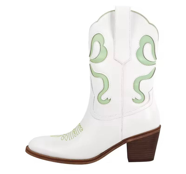 Women Fashion Color Patchwork Ankle Western Boots