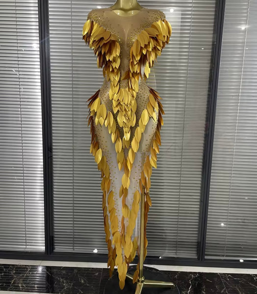 Women Sexy Sequins Rhinestone Mesh Maxi Dress
