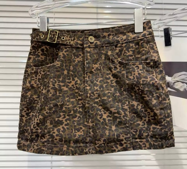Women Sexy Fashion Color Denim Skirt