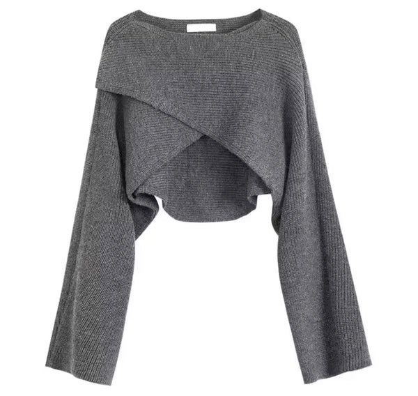 Women Fashion Knitted Wrap Sweater