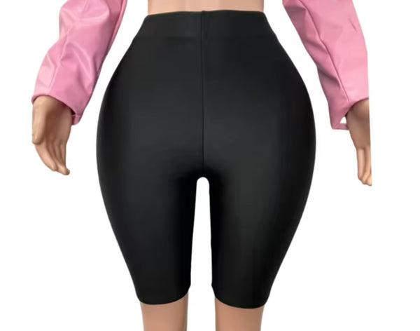 Women Sexy Zip Up Jacket Two Piece Fashion Short Set
