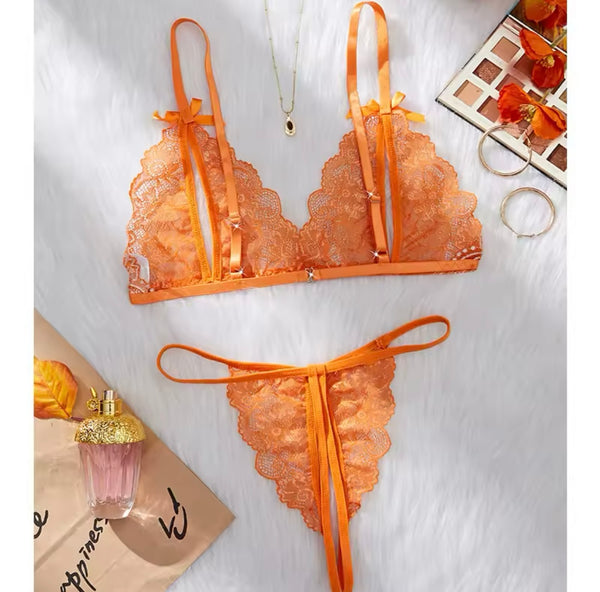 Women Sexy Color Lace G-String Lingerie