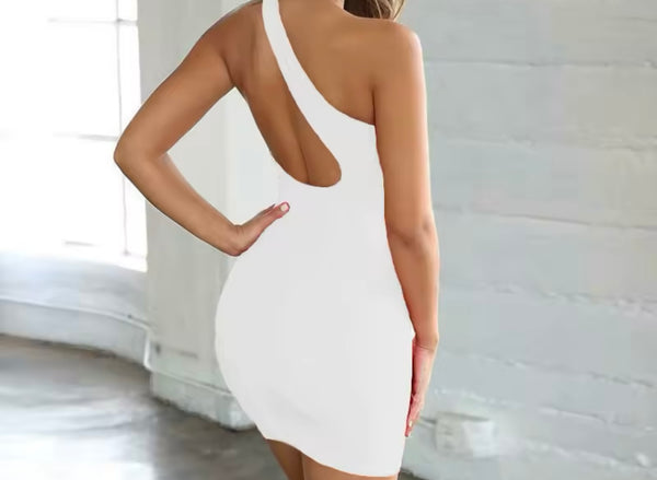 Women Sexy Sleeveless Solid Color Dress