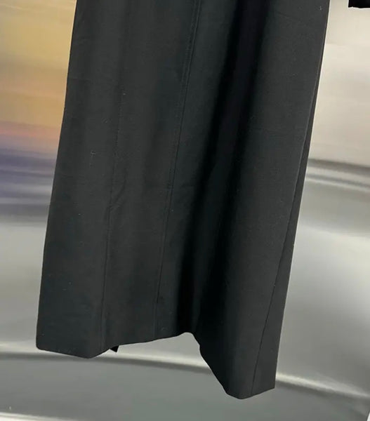 Women Fashion Black Buckled Trench Jacket