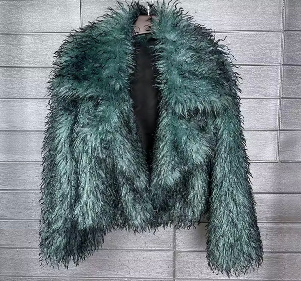 Women Color Fashion Faux Fur Jacket