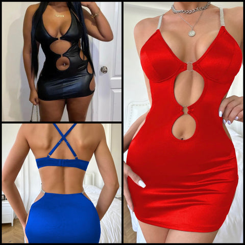 Women Sexy Sleeveless Cut Out Dress Lingerie