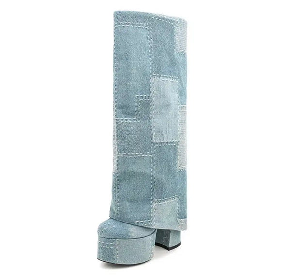 Women Platform Printed Fashion Knee High Boots