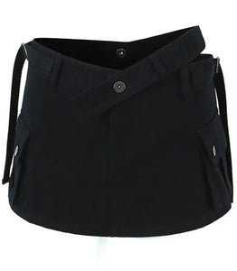 Women Side Pocket Solid Color Fashion Skirt