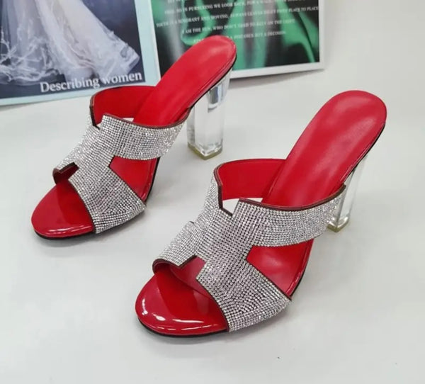 Women Bling Open Toe Transparent High Heel Sandals