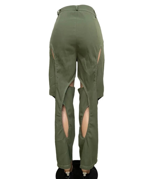 Women Hollow Out Fashion High Waisted Pants