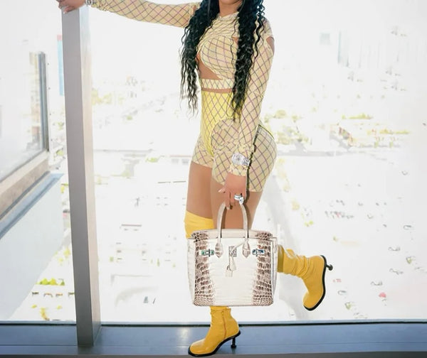 Women Yellow Printed Fashion Full Sleeve Mesh Two Piece Short Set