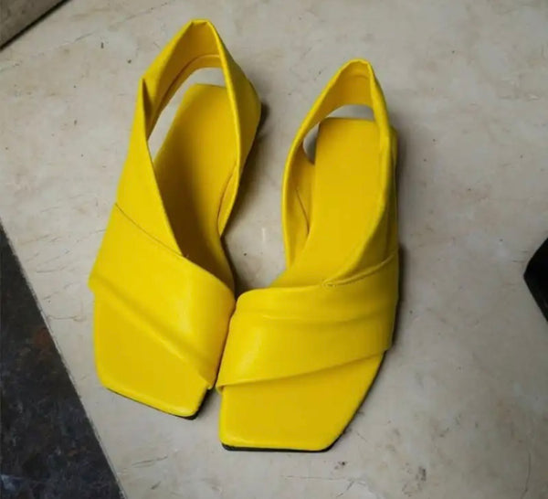 Women Fashion Faux Leather Flat Sandals