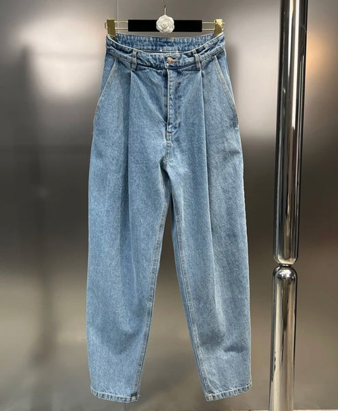 Women Sleeveless Tie Up Crop Fashion Two Piece Denim Pant Set