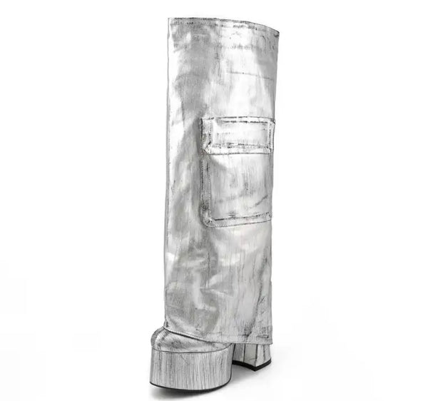 Women Platform Printed Fashion Knee High Boots