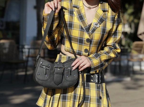 Women Fashion Pocket Buckled Handbag Purse