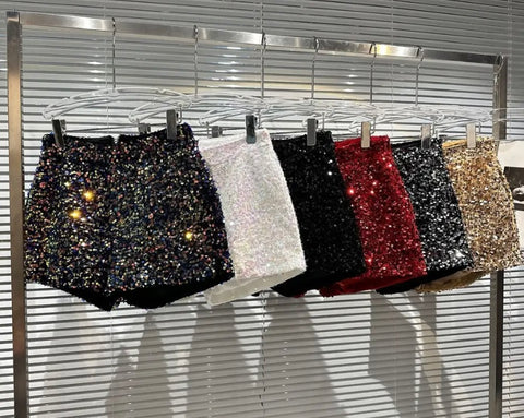 Women Sequins Fashion Mini Shorts