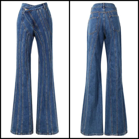 Women Denim Fashion Boot Cut Pants