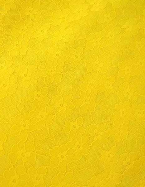 Women Sexy Yellow Lace Ruffled Mesh Dress