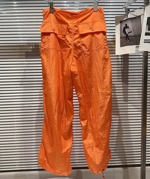 Women Orange Fashion Drawstring Pants